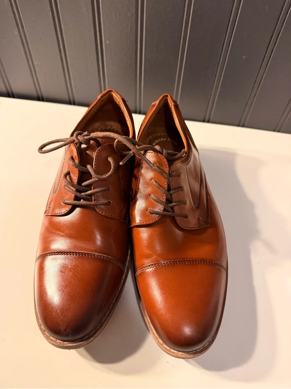 Florsheim Brown Leather Cap-Toe Oxford Lace-Up Shoes